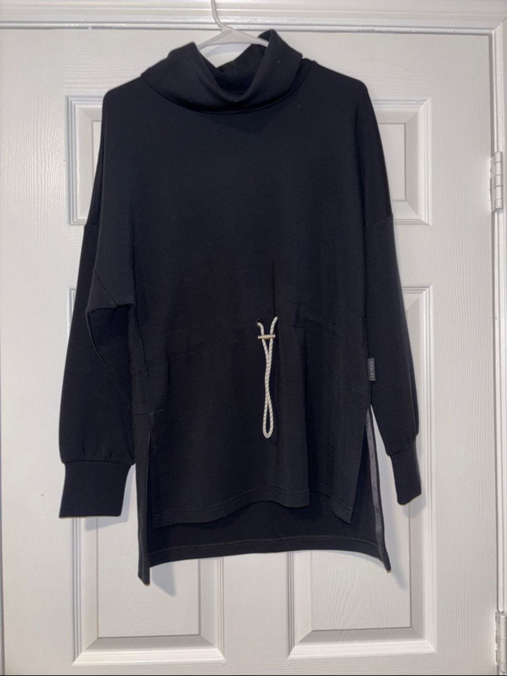 Varley Double Soft Freya Sweater Black Drawstring Sweater